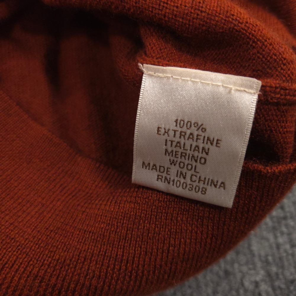 Peter Millar Sweater Mens L Blood Orange Extrafine Italian Merino Wool V Neck - Picture 7 of 8